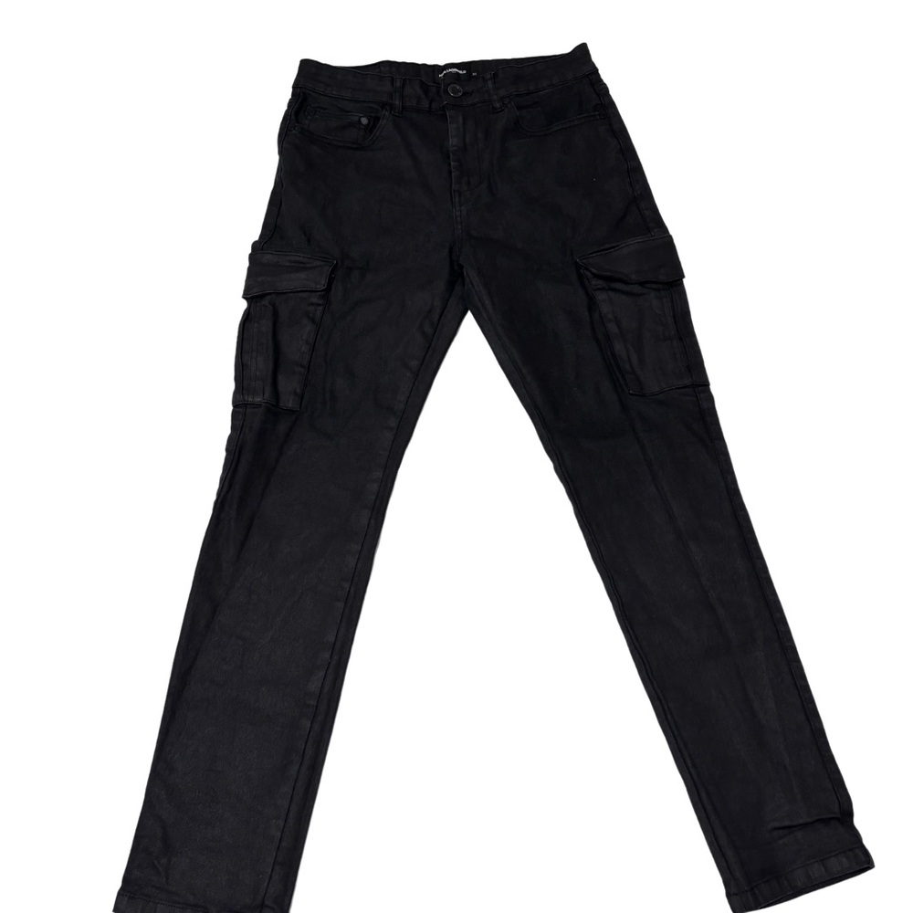Karl Lagerfeld Black Cargo Pants with Sleek Fit